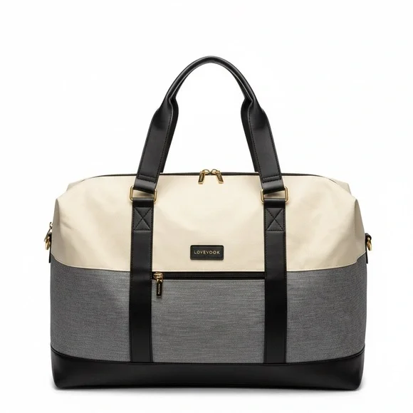 Lovevook Black, Gray and White Weekender Travel Bag - Picture 1 of 10